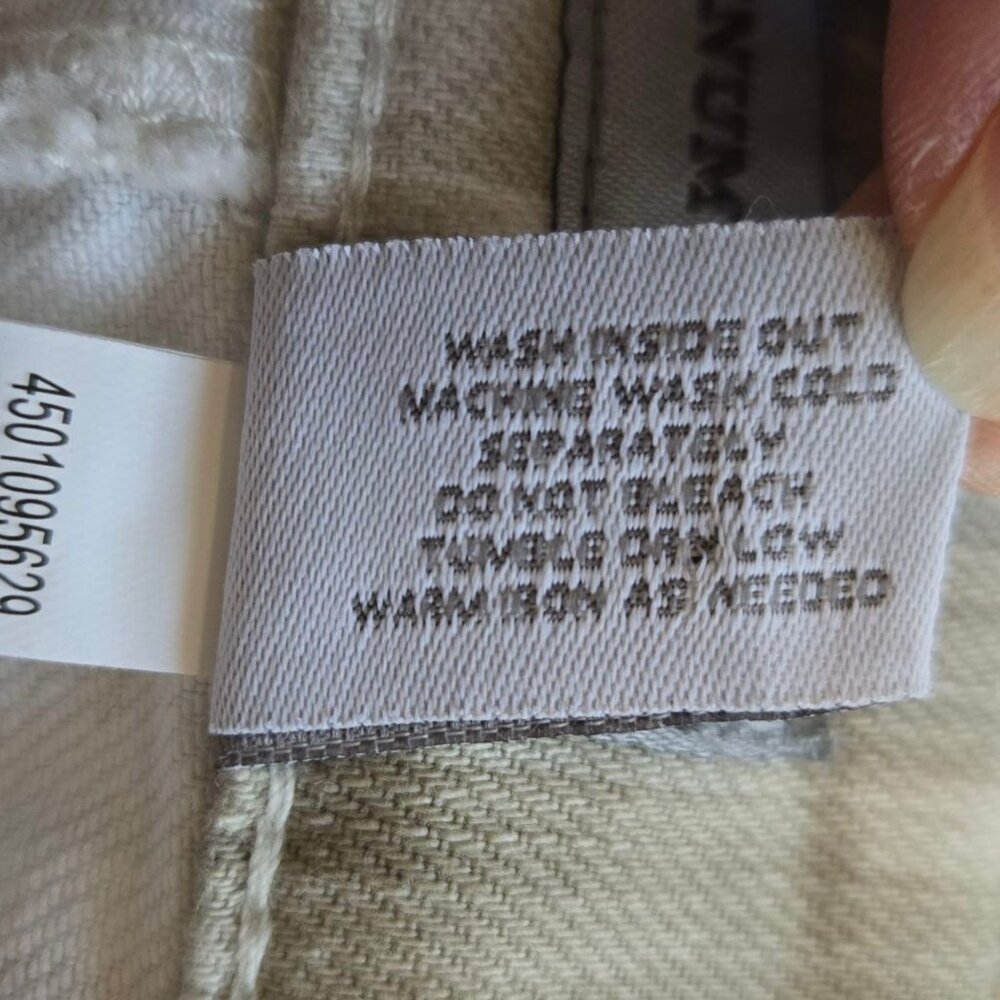 Chicos Platinum Denim Printed Regular Fit Pants Ikat Tan White Size 14 - Picture 10 of 11